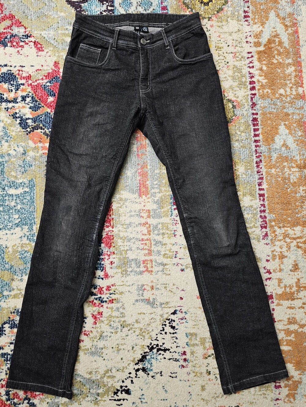 Street and Steel Oakland Mens 30x34 Reinforced Motorcycle Riding Jeans Black